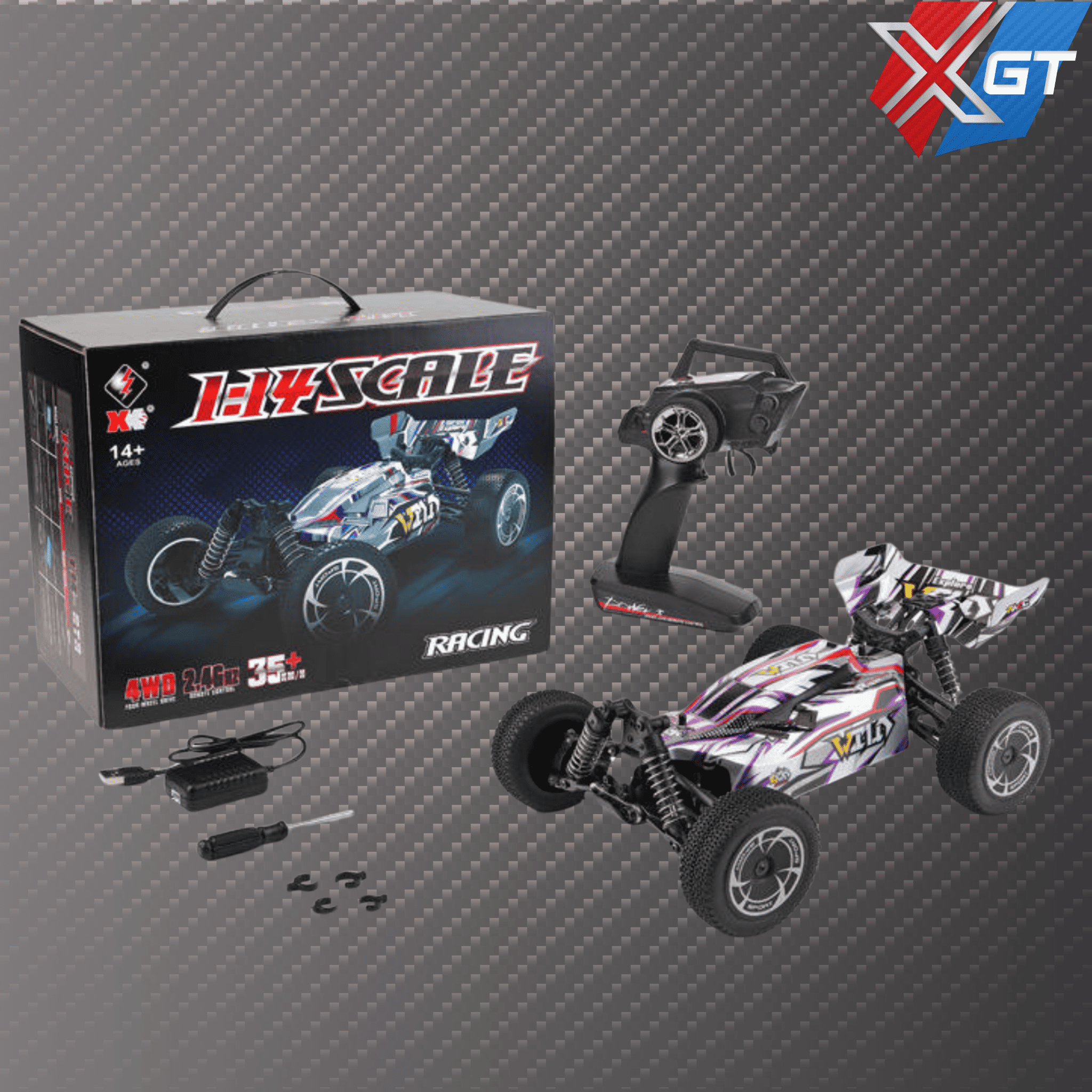 1/14 Scale 4WD RC Racing Buggy 4X4 RTR With 390 Magnetic Brushed Motor and Independent Suspension