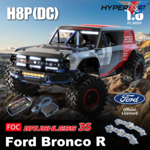 1:8 Scale MJX H8P Hyper Go Professional 2.4G Off Road 4WD RC Brushless Climbing Crawler Truck Ford Bronco Baja 1000 R Official Licensed