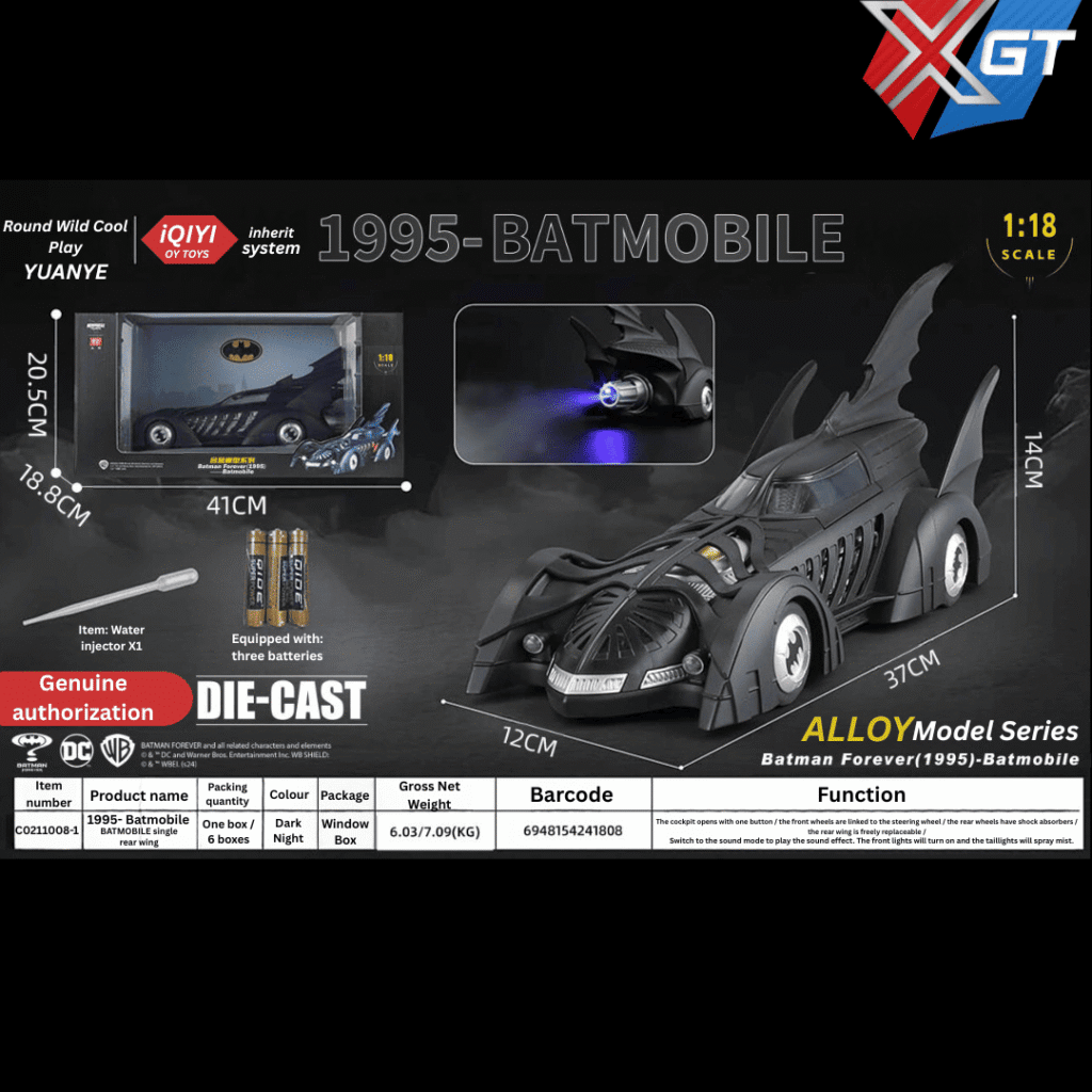 1/18 Officially Licensed Batmobile Diecast Alloy Model Disply Boys Gift Alloy Racing Car Toys