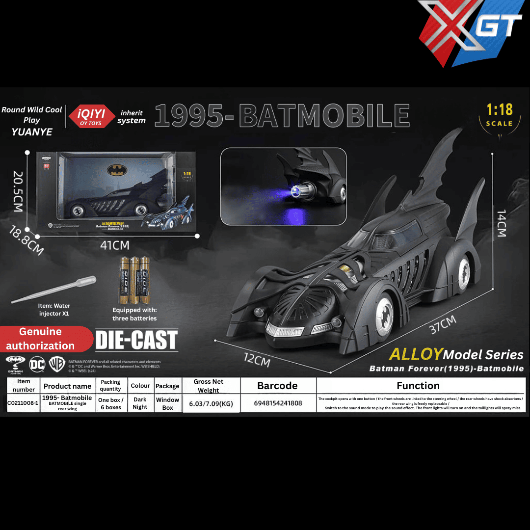 1/18 Officially Licensed Batmobile Diecast Alloy Model Disply Boys Gift Alloy Racing Car Toys