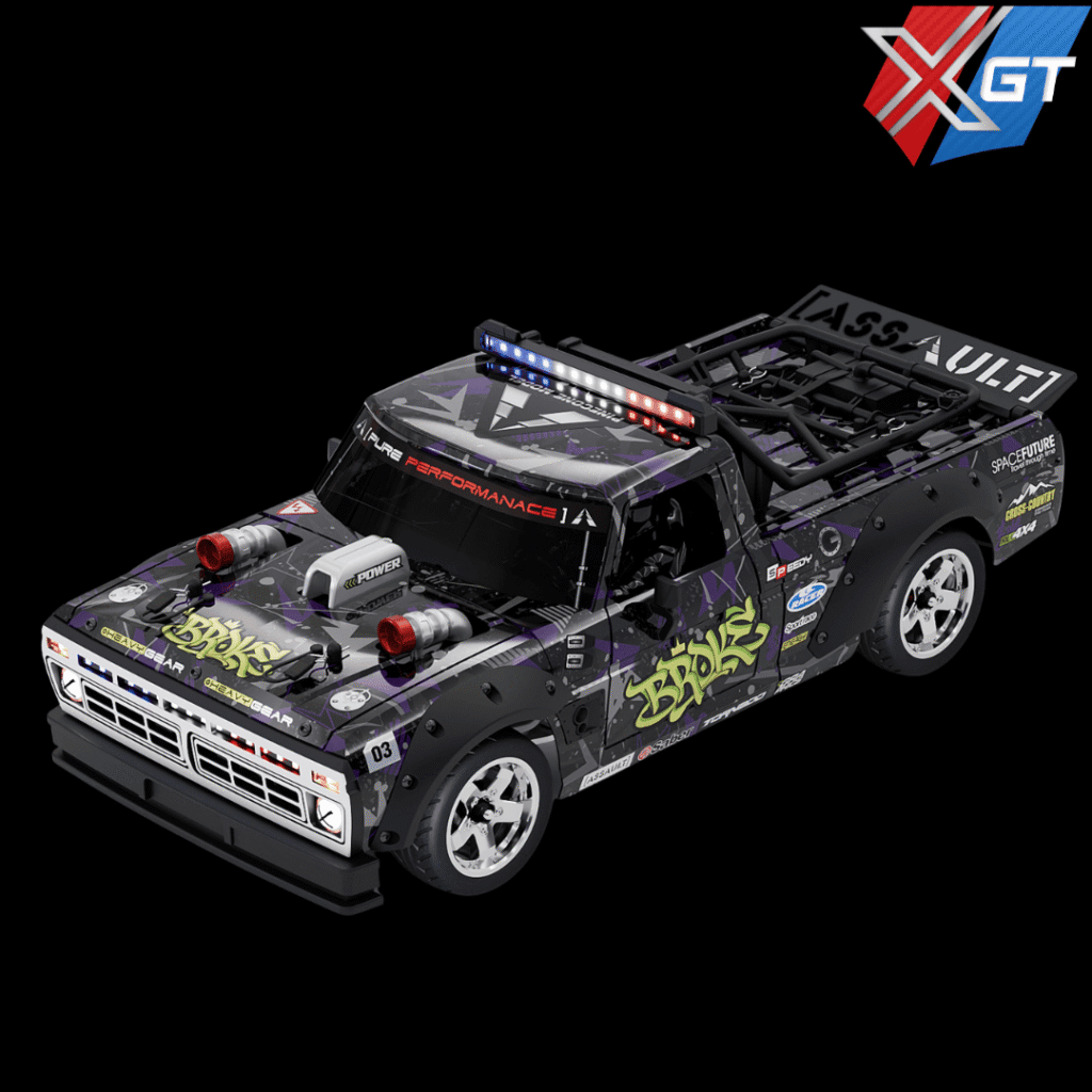 1/10 Scale Brushless Drift RC Car 4WD 70kmh LED Lights Remote Control Hoonitruck Hoonigan Mustang Truck Hobbywing Motor