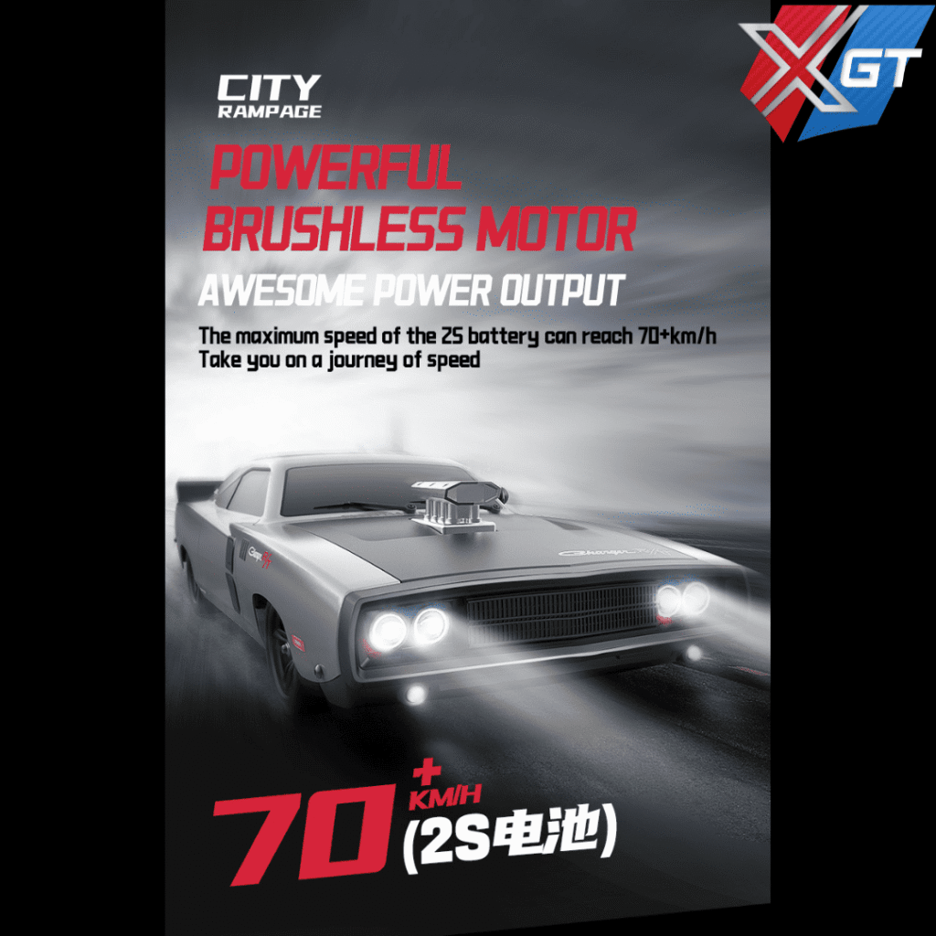 1/10 Professional Dodge 4CH Electric Two/Four-wheel Drive Car High-speed Racing Vehicle Car with Light ESP Gyro Drift Off-road Dual Modes