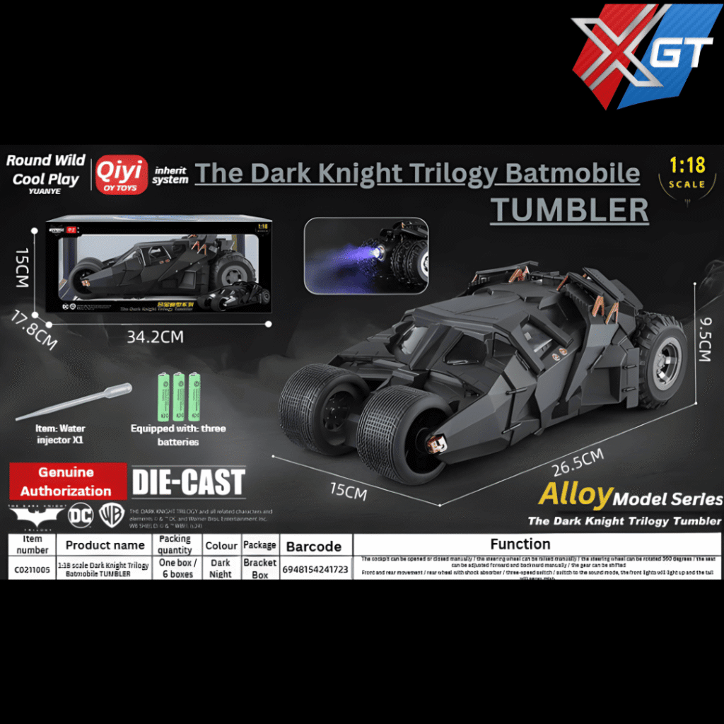 1/18 Officially Licensed Batmobile Tumbler Classic Sentiment Series Diecast Metal Alloy Collectibles Model Car Holiday Gifts With Boyfriend