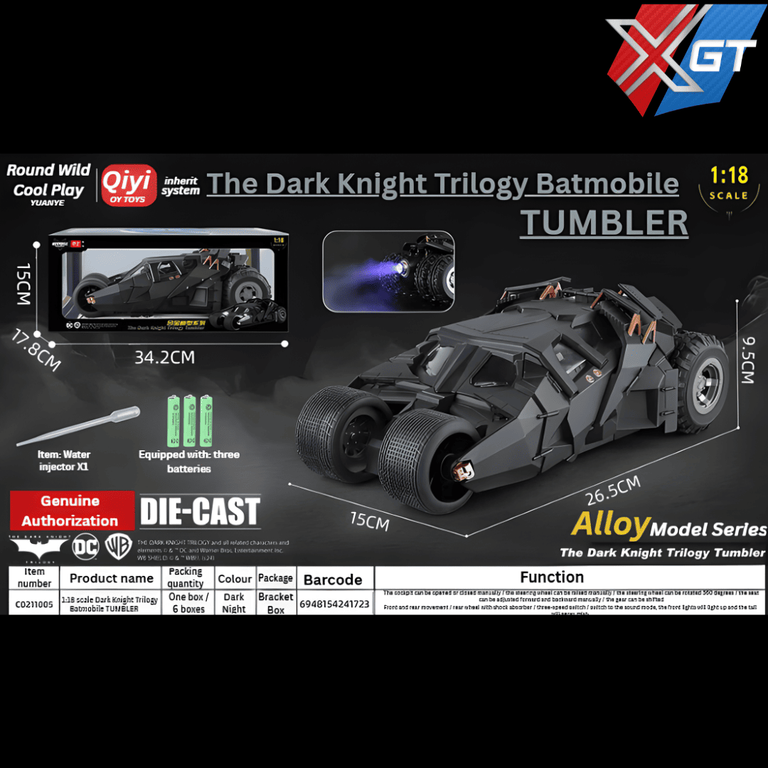 1/18 Officially Licensed Batmobile Tumbler Classic Sentiment Series Diecast Metal Alloy Collectibles Model Car Holiday Gifts With Boyfriend