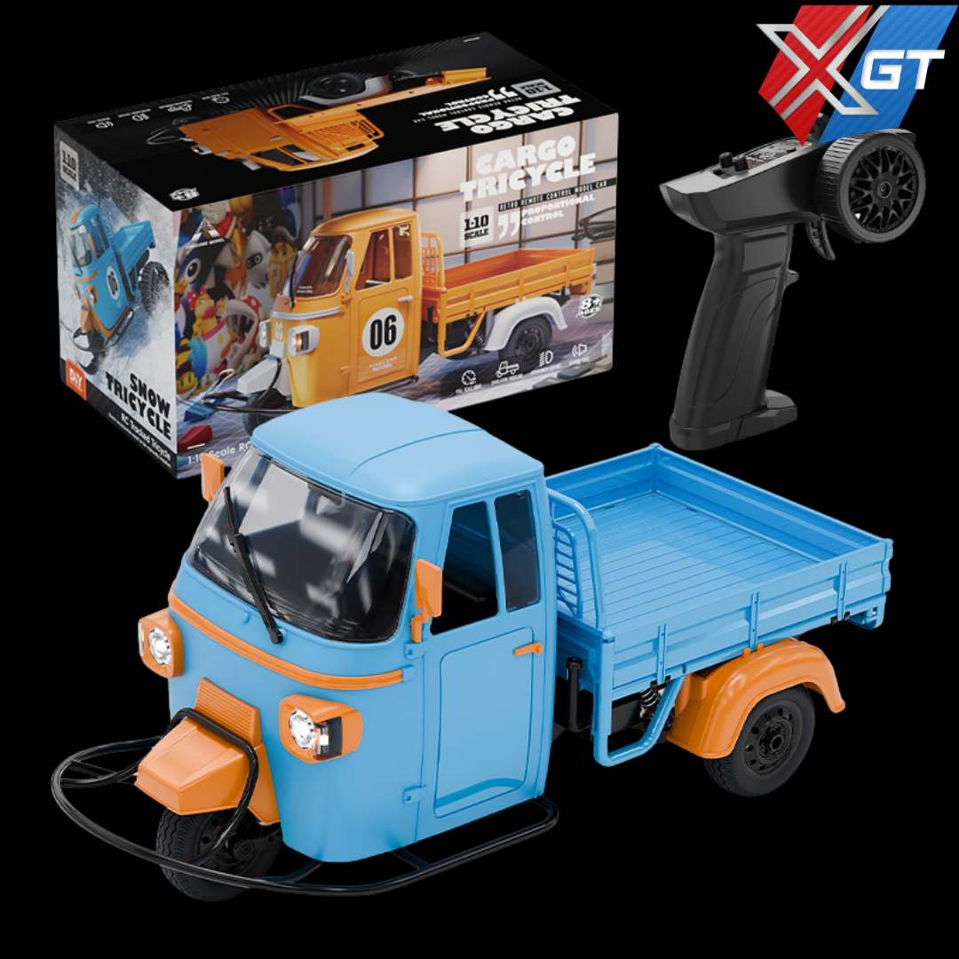 1/10  (3)Wheeled RC Cargo Tricycle Radio Control Vehicle Utility Truck Electric Realistic Model Delivery Car Hobby Grade